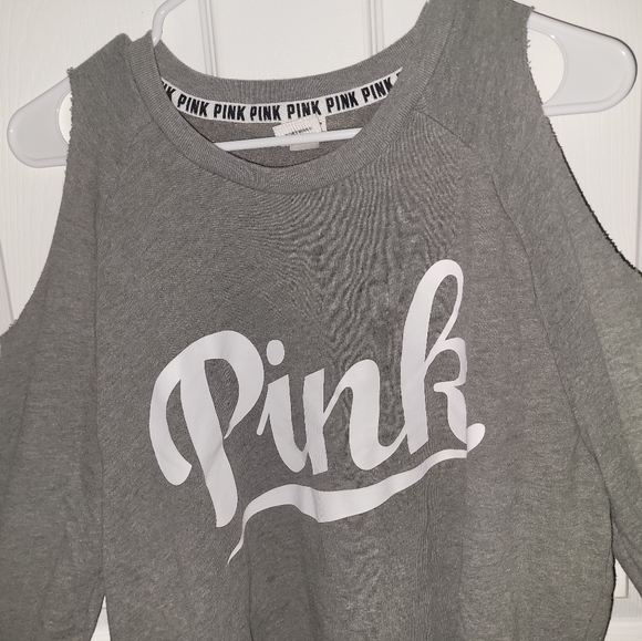PINK sweatshirt open shoulder - Picture 2 of 3